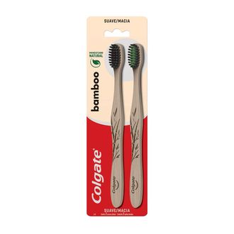 Cepillo Dental Colgate Bamboo Carbón x 2 un