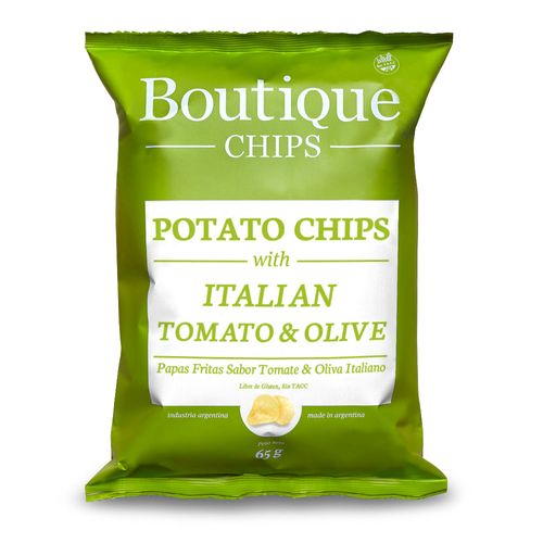 Papas Fritas Boutique Chips Italian Tomate Olive x 65 g