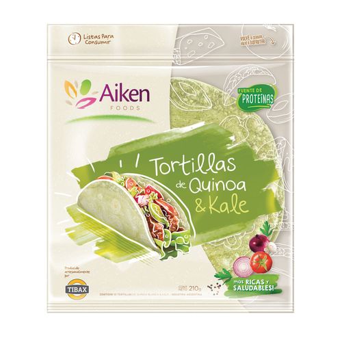 Tortillas Aiken Foods de Quinoa & Kale x 210 g