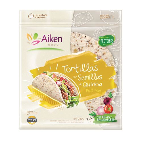 Tortillas Aikend Foods de Quinoa Real Roja x 240 g