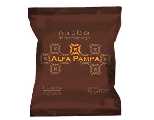Mini Alfajor Alfa Pampa de Chocolate Negro x 32 g