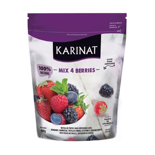 Frutas Congeladas Karinat Mix 4 Frutos Rojos x 400 g