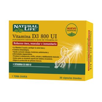 Suplemento Dietario Natural Life Vitamina D3 800 UI x 30 caps