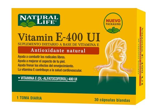 Suplemento Dietario Natural Life Vitamina E- 400 IU x 30 caps