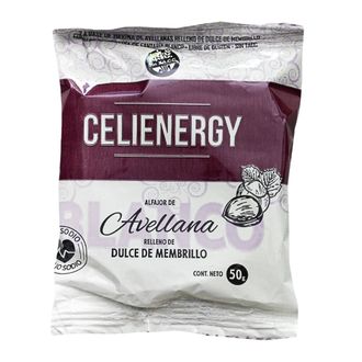 Alfajor de Avellana Blanco Celienergy Relleno de Dulce de Membrillo x 50 g