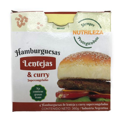 Hamburguesas Nutrileza de Lenteja y Curry x 360 g
