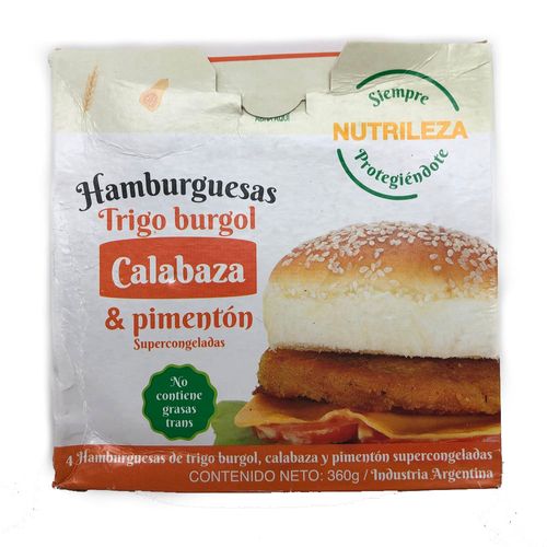Hamburguesas Nutrileza de Calabaza y Trigo Burgol x 360 g