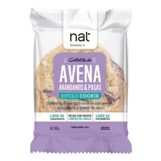 Galletitas Nat de Avena, Arándanos y Pasas x 30 g