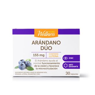 Suplemento Dietario Pure Wellnes Arándano Dúo x 155 g x 30 caps