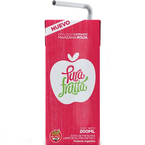 Jugo Exprimido Pura Frutta de Manzana Roja x 200 ml