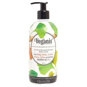 Leche Ultra Reafirmante Veganis Celulitis Ginko Biloba, Centella Asiática, Cafeína y Oliva x 500 ml