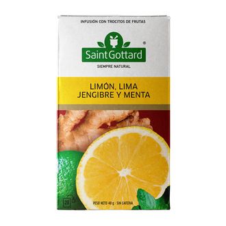 Infusión Frutal Saint Gottard Limón, Lima Jengibre y Menta x 20 saquitos