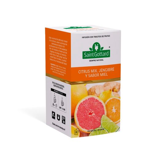 Té de Citrus Mix Jengibre Saint Gottard sabor Miel x 20 20 saquitos
