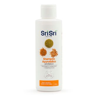 Shampoo Ayurvédico Sri Sri Ayurveda Protéico Fenogreco, Garbanzos y Porotos Mung x 200 ml