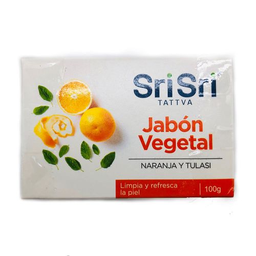 Jabón Ayurvédico Vegetal Sri Sri Sudanta con Naranja y Tulasi x 100 g