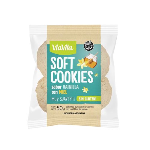 Galletitas VíaVita Soft Cookies sabor Vainilla y Miel x 50 g