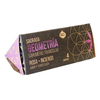 Sahumerio Triangular Sagrada Madre Rosa + Incienso x 4 un