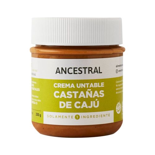 Crema Untable Ancestral de Castañas de Cajú x 200 g