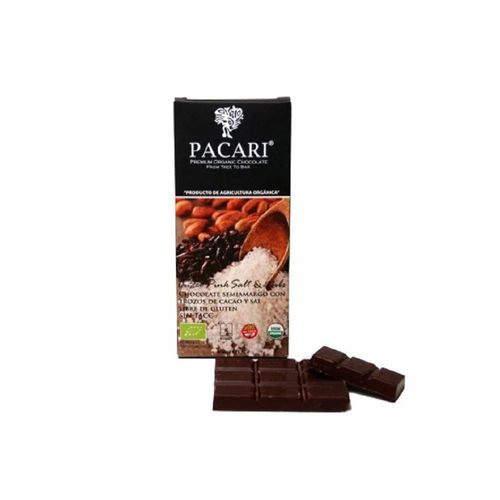 Chocolate Ecológico Pacari con Sal de Cuzco & Nibs x 50 g