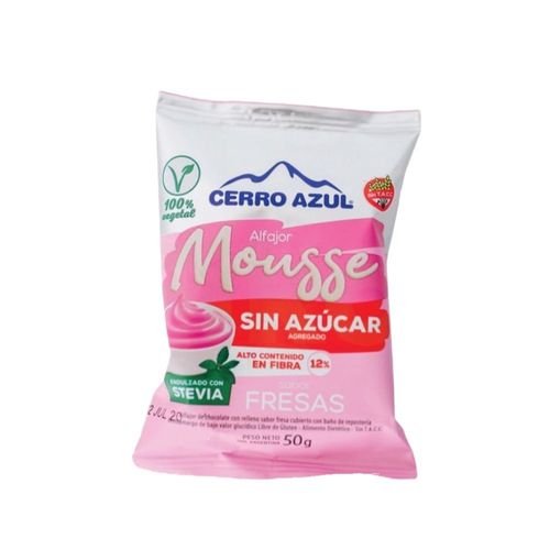 Alfajor Cerro Azul Mousse de Fresa sin Azúcar x 50 g