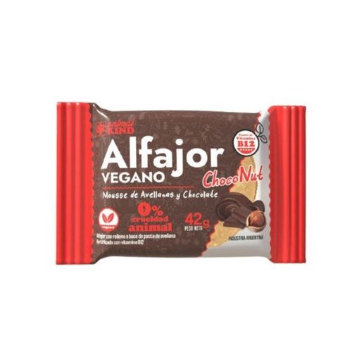 Alfajor Vegano Animal Kind Mousse Avellanas x 42 g