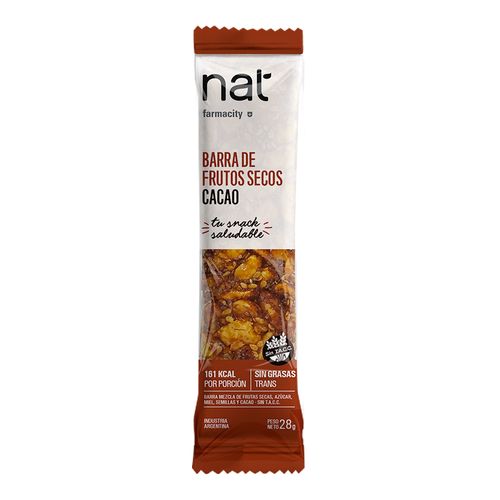 Barrita de frutos secos Nat Sabor Cacao x 28 g