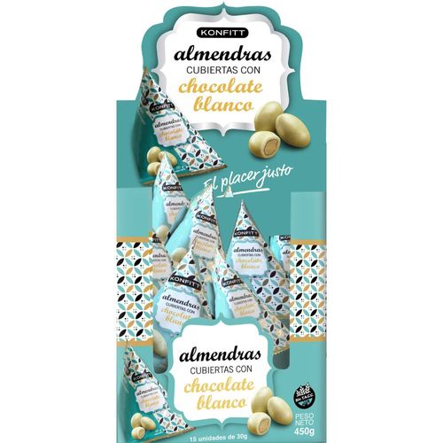 Almendras Konfitt Bañadas en Chocolate Blanco x 15 un