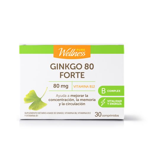 Suplemento Dietario Pure Wellness Ginkgo 80 Forte x 30 comprimidos
