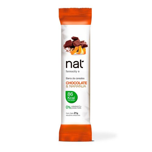 Barrita de Cereales Nat sabor Chocolate y Naranja x 21 g