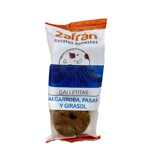Galletitas integrales dulces Zafrán con Algarroba, Pasas y Girasol x 28 g