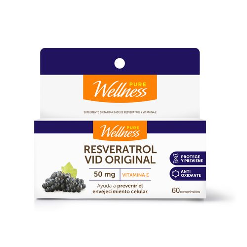 Suplemento Dietario Pure Wellness Resveratrol Vid x 500 g x 60 comprimidos