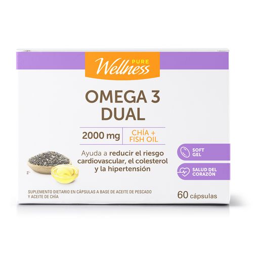Suplemento Dietario Pure Wellness Omega Dual x 2000 g x 60 un