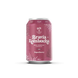 Kombucha Bravía Frutilla, Frambuesa, Arándano e Hibisco x 354 ml