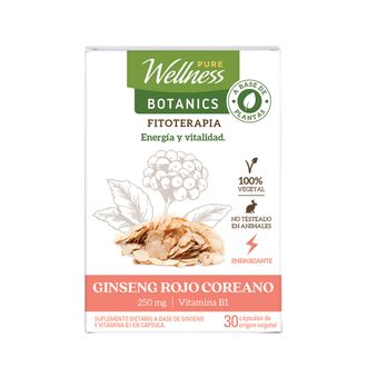 Suplemento Dietario Pure Wellness Botanics Ginseng Rojo Coreano x 30 Cápsulas