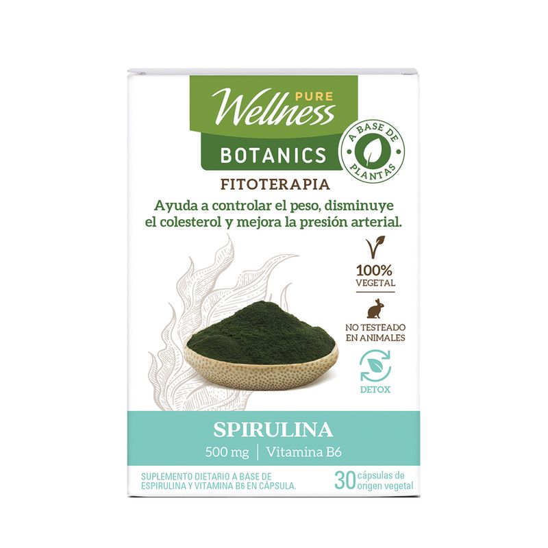 suplemento-dietario-pure-wellness-botanics-spirulina-x-30-capsulas