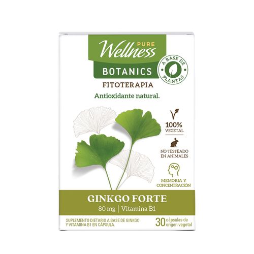 Suplemento Dietario Pure Wellness Botanics Ginkgo Forte x 30 Cápsulas