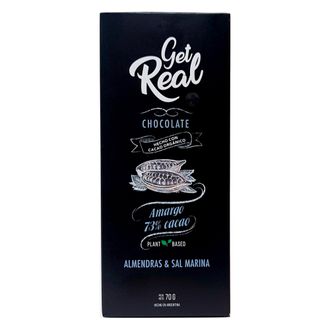 Chocolate Amargo Get Real 73% Cacao con Almendras y Sal Marina x 70 g