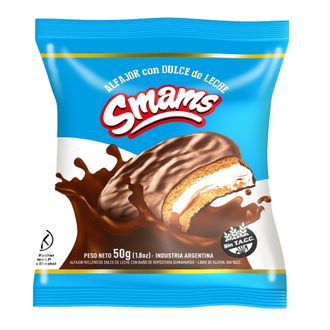 Alfajor Smams Dulce de Leche Bañado con Chocolate x 50 g