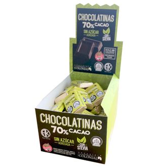 Chocolatina Konfitt 70% Cacao con Stevia x 5 g