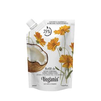 Repuesto de Leche Corporal Veganis Coco, Caléndula y Extracto de Oliva x 300 g