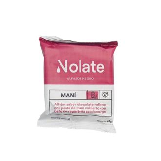 Alfajor Nolate Chocolate Relleno con Mani x 60 g