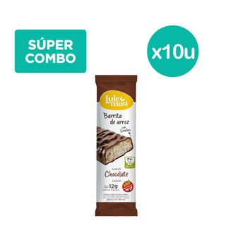 Combo Barritas de Arroz Lulemuu Chocolate Negro x 12 g x 10 un