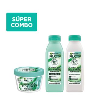 Kit Fructis Hair Food Hidratacion Aloe: Shampoo, Acondicionador y Mascarilla