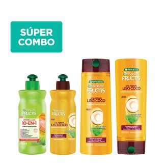 Kit Fructis Verano: Shampoo, Acondicionador y 2 Cremas para Peinar