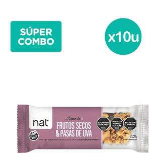 Combo Barritas de Frutos Secos Nat Pasas de Uva x 24 g x 10 un