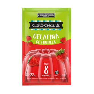 Gelatina Cuarto Creciente sin Azúcar Frutilla x 22 g