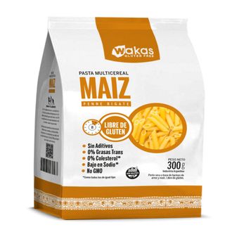 Pasta Wakas Penne Rigate Multicereal con Maiz x 300 g