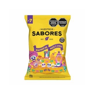 Nachos de Maiz Nuestros Sabores con Semillas de Chia x 80 g