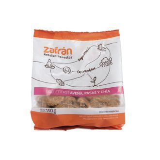 Galletitas Zafrán con Avena, Pasas y Chia x 150 g