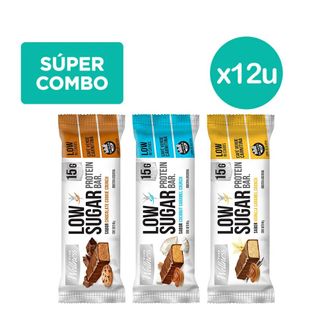 Barritas Protéicas Pure Wellness Low Sugar Crunch Coconut Caramel + Cookie + Vainilla x 12 un